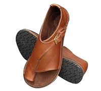 Alluce Valgo Ortopedico Sandali da Donna,Casuale Leggero Alluce Valgo Pantofole Piatte,Estate Romano Signore Infradito da Spiaggia,per Fascite Plantare/Correzione del Piede (Color : Brown, Size : 36