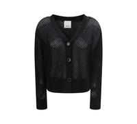 Allude Black Fleece Wool Cardigan - S
