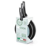 Alluflon Set 3 padelle antiaderenti tris padella effetto pietra cm 18-22-26