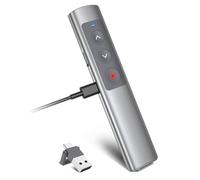 [Alluminio+2 in 1 USB C+Ricaricabile] Puntatore Presenter Wireless per Presentazioni Powerpoint, USB C Telecomando PPT Clicker Penna Presentazione per Slide su Computer, Prezi per Ufficio, Conferenze