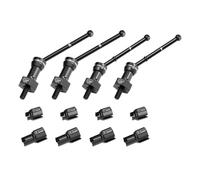 Alluminio 4140 Carbon Steel Front & Rear CVD Drive Shafts with Alloy 7075 Wheel Hex (Pins Thickened 2mm) for Arrma 1/16 Mojave GROM Desert Truck Upgrades - Black