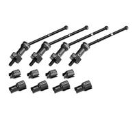 Alluminio 4140 Carbon Steel Front & Rear CVD Drive Shafts with Alloy 7075 Wheel Hex (Pins Thickened 2mm) for Arrma 1:18 Granite GROM / 1:14 Typhon GROM Small Scale Buggy Upgrades - Black