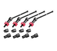 Alluminio 4140 Carbon Steel Front & Rear CVD Drive Shafts with Alloy 7075 Wheel Hex (Pins Thickened 2mm) for Arrma 1:18 Granite GROM / 1:14 Typhon GROM Small Scale Buggy Upgrades - Red