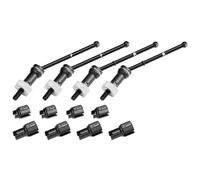 Alluminio 4140 Carbon Steel Front & Rear CVD Drive Shafts with Alloy 7075 Wheel Hex (Pins Thickened 2mm) for Arrma 1:18 Granite GROM / 1:14 Typhon GROM Small Scale Buggy Upgrades - Silver