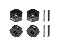 Alluminio 7075-T6 Alloy Front and Rear 12mm Wheel Hub Axle Hole 6mm for Traxxas 1:10 Ford Fiesta ST/Bigfoot 2S / Rustler 2S / Slash 4X4 VXL/Ford Raptor R/Stampede / 1:8 JATO 4X4 VXL - Nero