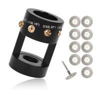 Alluminio Affilatrice Elettrodi Tungsteno per Saldatura TIG, Affilatrice Tungsteno TIG Testa per Smerigliatrice Elettrodi Tungsteno con 4 Fessure di Taglio Multi-Angolo e 10 Dischi Abrasivi