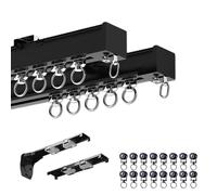 Alluminio ain Track Set 2 canali asta scorrevole per tende uso interno include hardware di montaggio lucido h perfetto per scorrevoli ains (Francia)