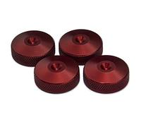 Alluminio anodizzato rosso Altoparlanti Piedino Bordi Zigrinati 20mm DIA - 4pz