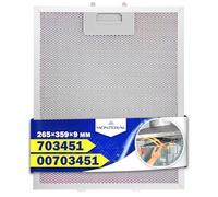 Alluminio Antigrasso Filtro Cappa Cucina 265 x 359 x 9 mm con Codice Originale 00703451 703451 10035302 per Bosch per Siemens per Balay - Garanzia di 10 Anni - MONTERAL