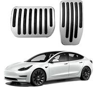 Alluminio Antiscivolo Copertura Pedale con Tesla Model 3 and Model Y | Non-Slip Rubber Surface, No-Drill Installazione, Brake & Accelerator Set, Wear-Resistant Design, Alluminio & Rubber Build