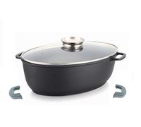 Alluminio Colata Ovale Roaster ø38cm Induzione Pentola Stufato Marmorbeschichtung