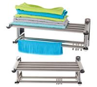 Alluminio da bagno a parete. uno scaffale di asciugamano