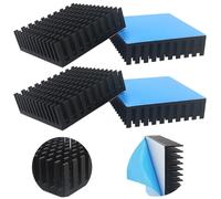 Alluminio Dissipatore, CTRICALVER Dissipatore di calore, Con nastro adesivo termico conduttivo blu, per raffreddamento stampanti 3D, 4 pezzi, 40 x 40 x 11 mm, colore: nero