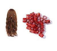 Alluminio Dreadlocks regolabile in metallo per capelli polsini intrecciati perline in filigrana per accessori per capelli decorazioni 100 pz rosso