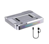 Alluminio Due Bay NVMe Dock USB3.2 20Gbps Colore Effetto Luce Verticale 2000MB/S Trasferimento Multiplo Formato Lega di Alluminio Solid Disk Dock