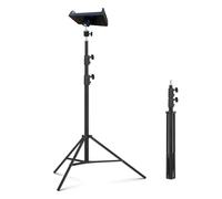 Alluminio Fotografia Treppiede Luce Stand con Caso, Reverse Fold Mount, Portatile 3-Gambed Stand, Adatto Ring Light Camera Mobile Tablet