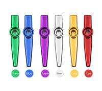 Alluminio Kazoo 6 pacchetto per bambini adulti principianti facili gioco musicale strumenti musicali portatili da viaggio leggero campeggio divertimento con colori casuali