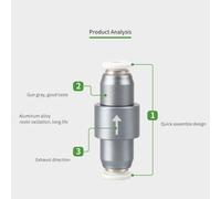 Alluminio Lega CO2 Quadri Valvole per Pesce Vasche Stop Riflusso Veloce Connect