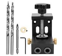 Alluminio Lega obliqua Locator | Precise Center Drilling for Woodworking | Strumento di posizione del foro fai da te Set con Step Drill Bits/Brass Ring/Hex Wrench
