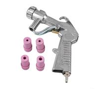 Alluminio pressofuso per sabbiatrice Strumento Heavy Duty Die-Cast | Impugnatura a pistola in alluminio, design ergonomico, riduce l'affaticamento, 4 ugelli in ceramica inclusi