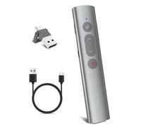 [Alluminio+Ricaricabile] Puntatore Presenter Wireless per Presentazioni Powerpoint, USB C Telecomando PPT Clicker Penna Presentazione per Slide su Computer,per Insegnamento, Ufficio, Conferenze