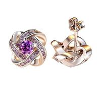 Alluminio Riciclato Gioielli Knot Geometric Statement Dainty Prom (Z1-Purple, One Size)