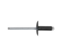 Alluminio Rivetto Nero Grande Flangia 4 x 14mm Confezione D 200 - Sealey