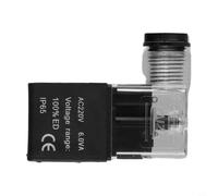 Alluminio Solenoide Coil DC12V AC110V Facile Sostituire Parte (AC220V) | Adatto a 4V210-08, DC24V AC220V opzioni, ferita in rame, alloggiamento in alluminio, impedisce lo spreco della valvola