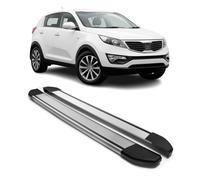 Alluminio Sottoporta Laterali Pedane Laterali per Kia Sportage 2010-2015 Argento 2tlg
