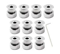alluminio Timing puleggia 20 denti bore 6.35mm Larghezza della cinghia 6mm per stampante 3d (confezione da 10,chiave inclusa)