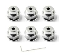 alluminio Timing puleggia 36 denti bore 8mm Larghezza della cinghia 6mm per stampante 3d (6 PEZZI,chiave inclusa)