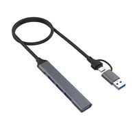 Alluminio Tipo C+USB 4/7 Port Splitter Multiport Esteso USB2.0+USB3.0 Adattatore Per PC Tastiere Laptop Portatile C
