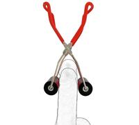 Allungatore maschile per scroto e pene in silicone e metallo, dispositivo regolabile con rullo per massaggio e stretching, accessorio per allenamento e piacere intimo