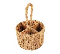 AlluraPet Cesto portaoggetti in vimini per utensili da cucina, per sala da pranzo, 20 x 20 x 14 cm, portaposate in giacinto d'acqua