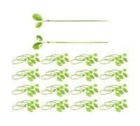AlluraPet Confezione da 50 clip flessibili per piante in nylon, 20 cm, design foglia verde, per giardino, casa, officina
