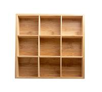 AlluraPet Vassoio da portata in legno con 9 scomparti, per alimenti, snack, condimenti, antipasti, cucina, 30 x 32 cm