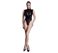 Allure Femme Fatale - body trasparente con inserti (nero)