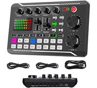 ALLWIN Scheda audio live e interfaccia audio con effetti mixer DJ e cambia vocale, mixer audio stereo Bluetooth F998, per streaming live Youtube, PC, studio di registrazione (Live Sound Card)