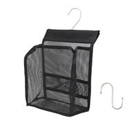 ALLY-MAGIC Borsa per mollette da appendere, borsa da doccia nera in rete con ganci, borsa riutilizzabile per mollette per casa, università e palestra, Y11GDD
