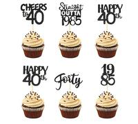 ALLY-MAGIC Decorazioni per cupcake per 40° compleanno, anniversario di matrimonio, feste, decorazioni per torte Y9HSSRCP40