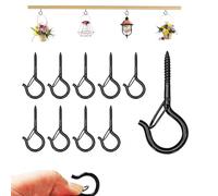 ALLY-MAGIC Gancio a vite in acciaio inox, piccoli ganci per avvitare con fusibile, viti a gancio nero, gancio da parete per avvitare cesti per piante, catene luminose e decorazioni E24-TYLSG