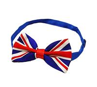 ALLY-MAGIC Papillon con bandiera Union Jack, papillon in raso setoso, regolabile, per King Charles III Coronation Street Party Royal Events Party Y7GQLJ, Blu, Taglia unica