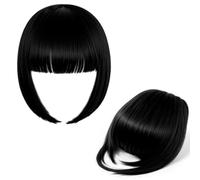 ALLY-MAGIC Pony Fake Bang, Wispy Bangs, parrucca per capelli, clip in bangs, fringe in capelli umani, naturale, per donne curve, per tutti i giorni E21-JFQLH