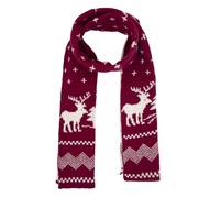 ALLY-MAGIC Sciarpa natalizia invernale lavorata a maglia con renna fiocco di neve morbida e calda sciarpe lunghe regalo di Natale festa di Natale per donne uomini ragazze regalo Xams Y11HSMLWJ, Rosso,