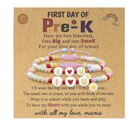 ALLY-MAGIC Y8FXCZSL Y8FXCZSL - Set di braccialetti coordinati per il primo giorno di scuola, idea regalo per il ritorno a scuola, con scritta "Mommy and Me"