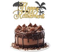 ALLY-MAGIC Y9SMTXCP Y9SMTXCP - Topper per torta con scritta "Happy Retirement", glitterato, oro, decorazioni per torte, decorazioni per feste, regali per uomini e donne
