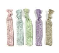 allydrew Elastici colorati per coda di cavallo, set da 5, Set di 5, glitter pastello, taglia unica