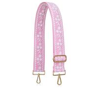 ALLZEDREAM - Tracolla di ricambio per borsa a tracolla, 5,1 cm di larghezza, regolabile, con paillettes ricamate in pizzo, Pizzo Rosa, 5CM, Paillettes in