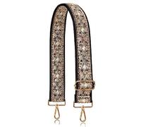 ALLZEDREAM - Tracolla di ricambio per borsa a tracolla, 5,1 cm di larghezza, regolabile, con paillettes ricamate in pizzo, Nero diamante., 5CM, Paillettes in