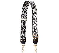 Allzedream - Tracolla larga per borsa, 5,1 cm, regolabile, con estremità in pelle con stampa animalier, Leopardati, 2 in, moderno
